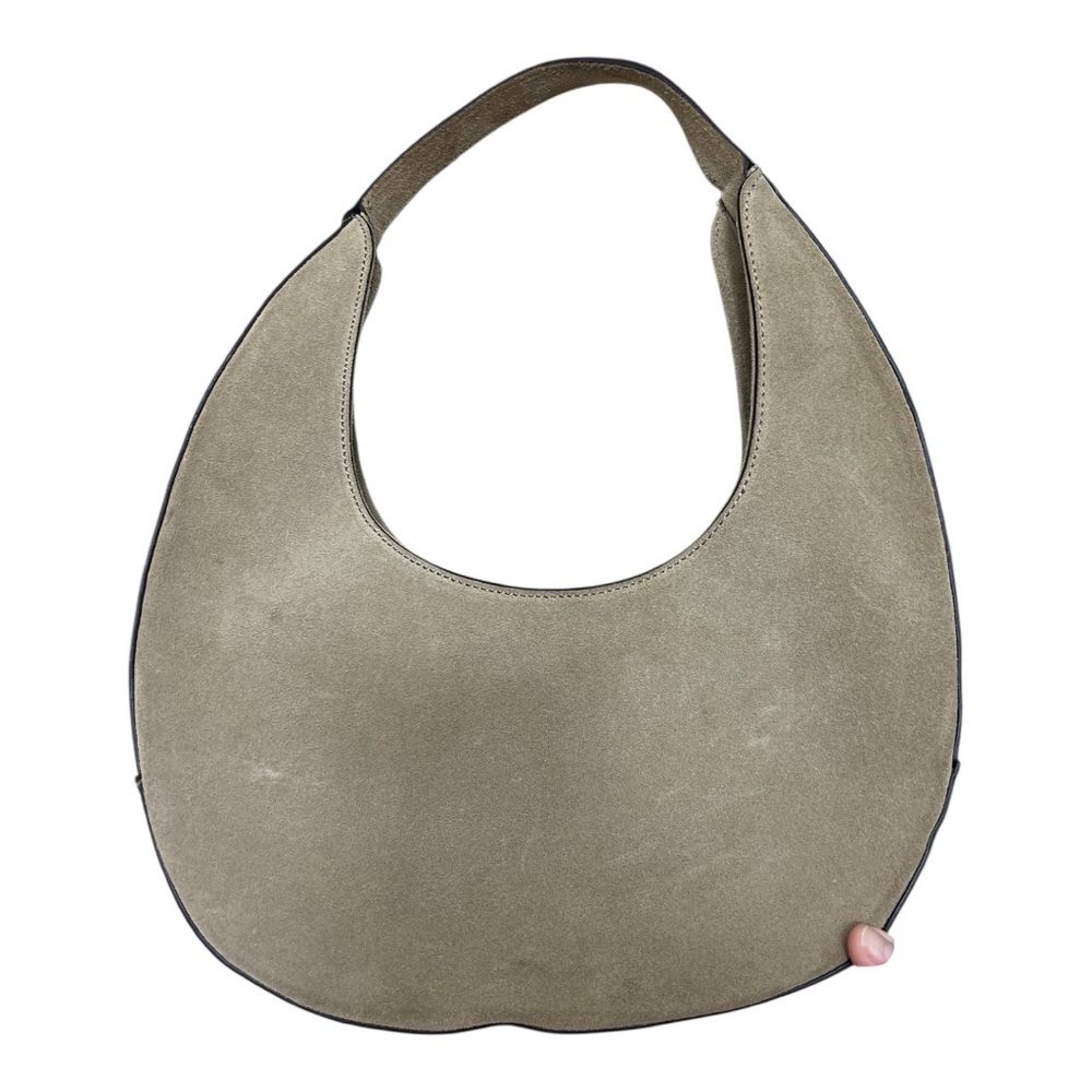 AMERAI Italian Suede Moon Bag | Linea Crescent Crossbody | Luxe